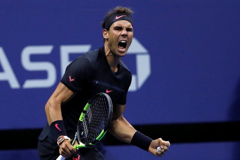 Rafa Nadal tras la victoria contra Del Potro en la semifinal de US Open. 