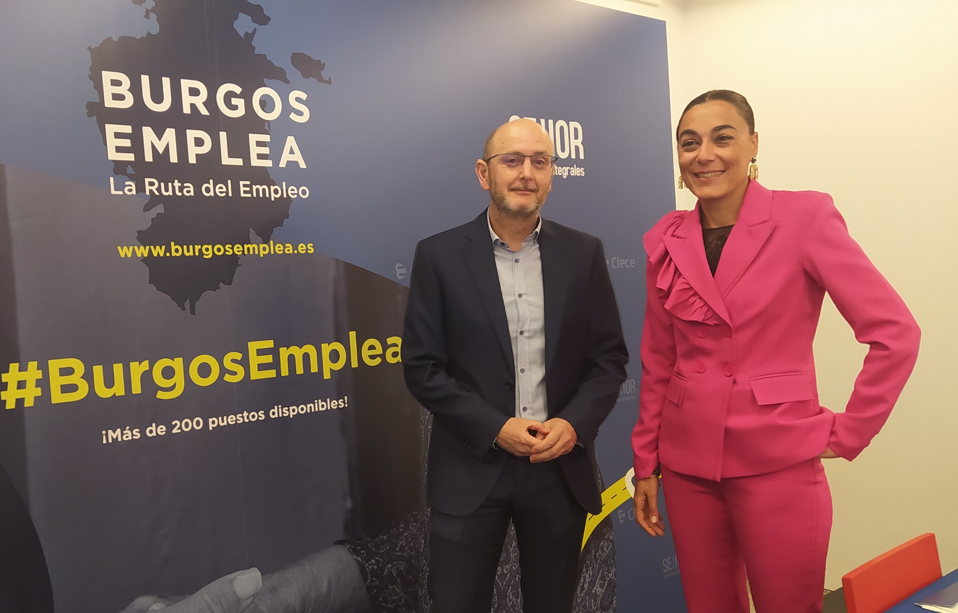 Los directivos de CLECE, José Vicente Ortega y Laura Cantero, han presentado la Ruta &#039;Burgos Emplea&#039;