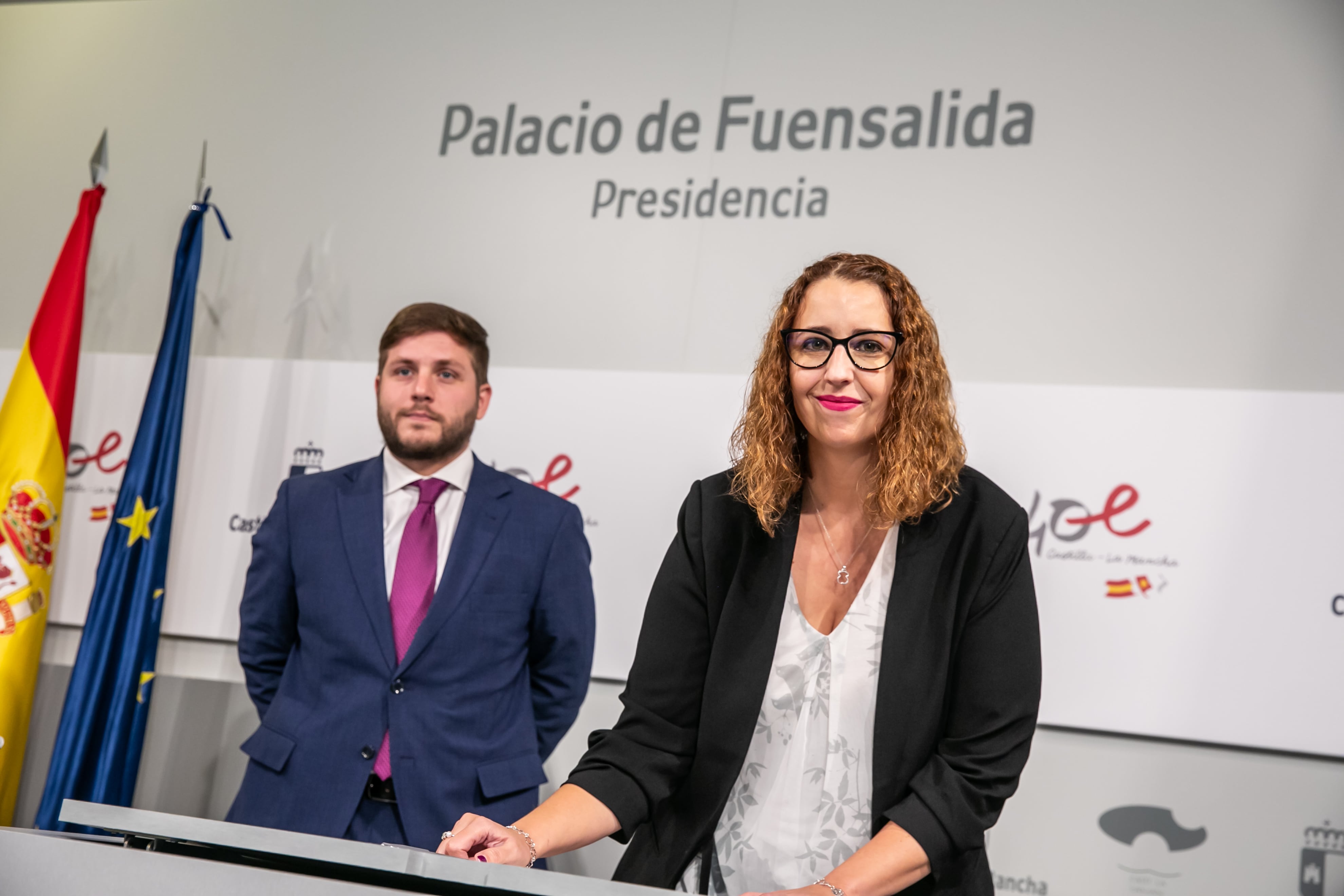 Nacho Hernando, consejero de Fomento, y Sara Simón, consejera de Igualdad