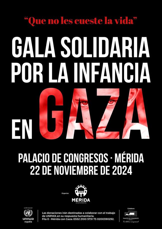 Cartel Gala Solidaria por la Infancia en Gaza