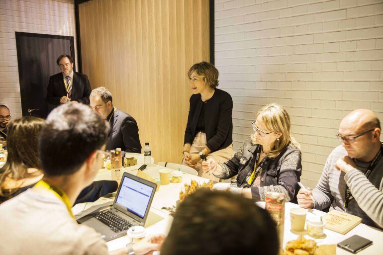 Mar Doñate en el desayuno de trabajo ofrecido por Calidad Pascual en Alimentaria