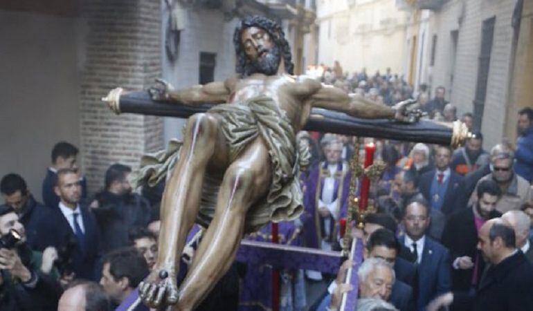 El Cristo de las Cinco Llagas de La Trinidad presidió el pasado 15 de febrero la 41ª edición del vía crucis de las Hermandades de Sevilla