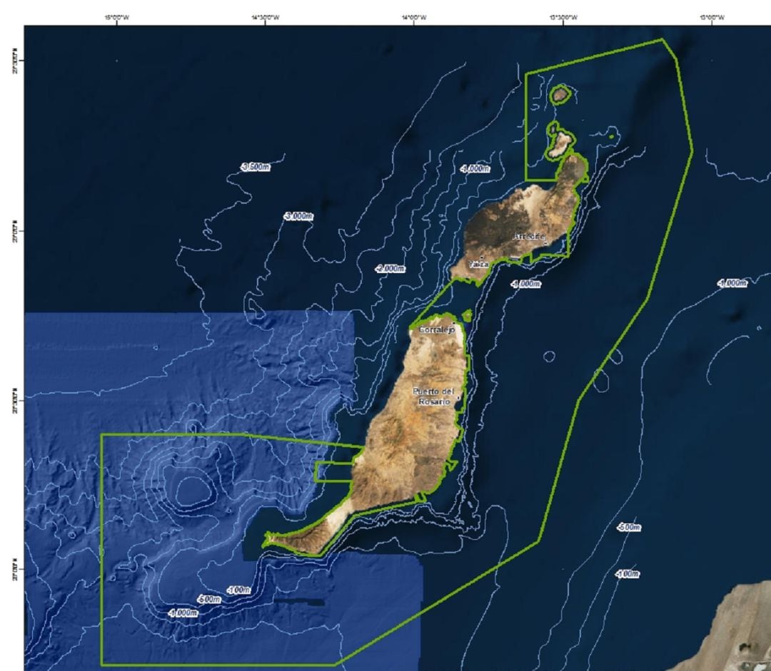 Propuesta de espacio marítimo del Oriente y Sur de Lanzarote y Fuerteventura.