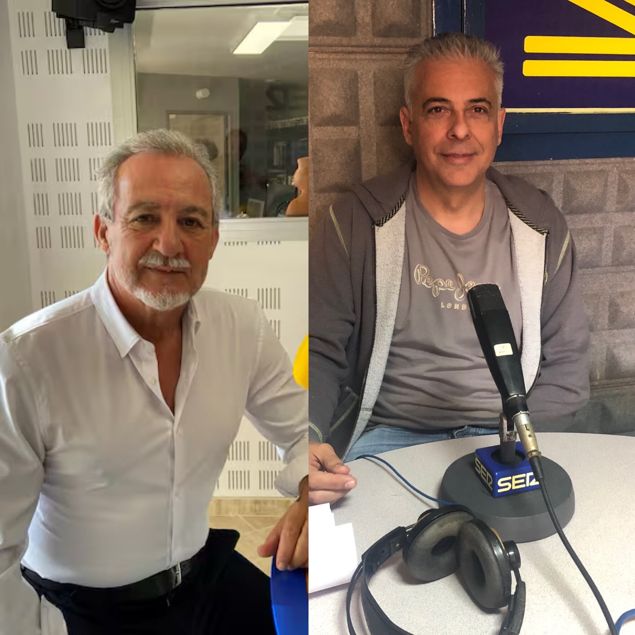Garcerán y Escudero en los estudios de Radio Ibiza