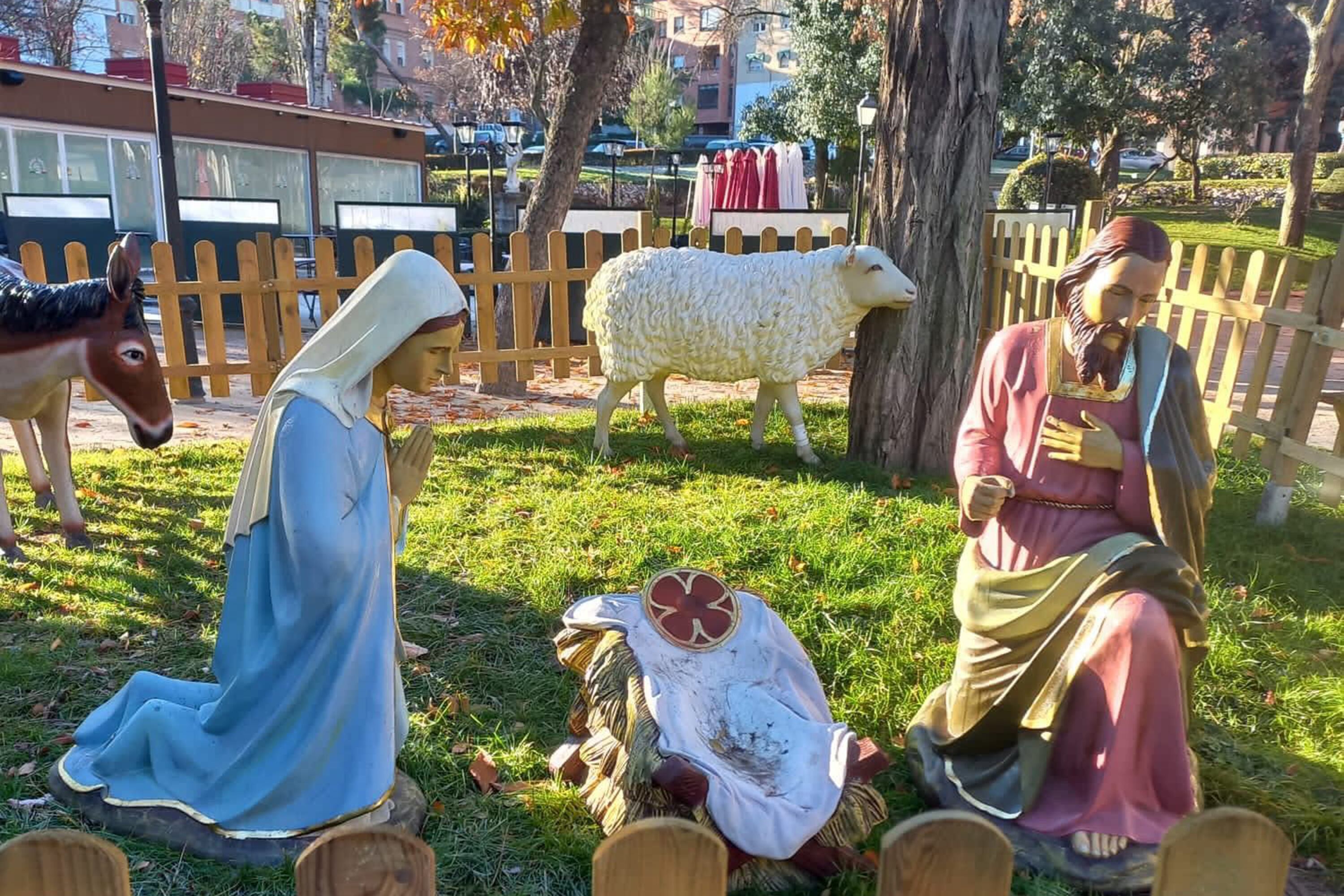 Belén de La Concordia sin el niño Jesús