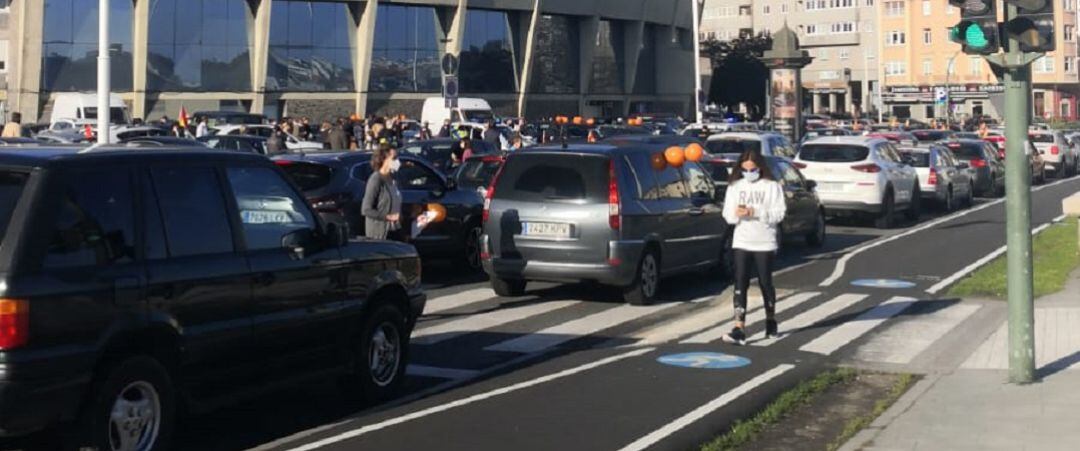 Marcha de coches en A Coruña