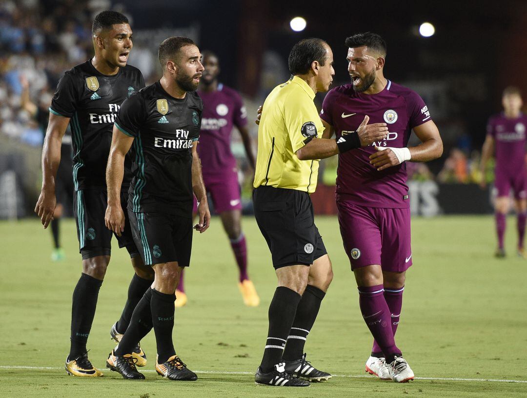 Agüero, en un partido de pretemporada entre el Real Madrid y el Manchester City.