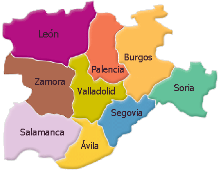 Mapa de Castilla y León
