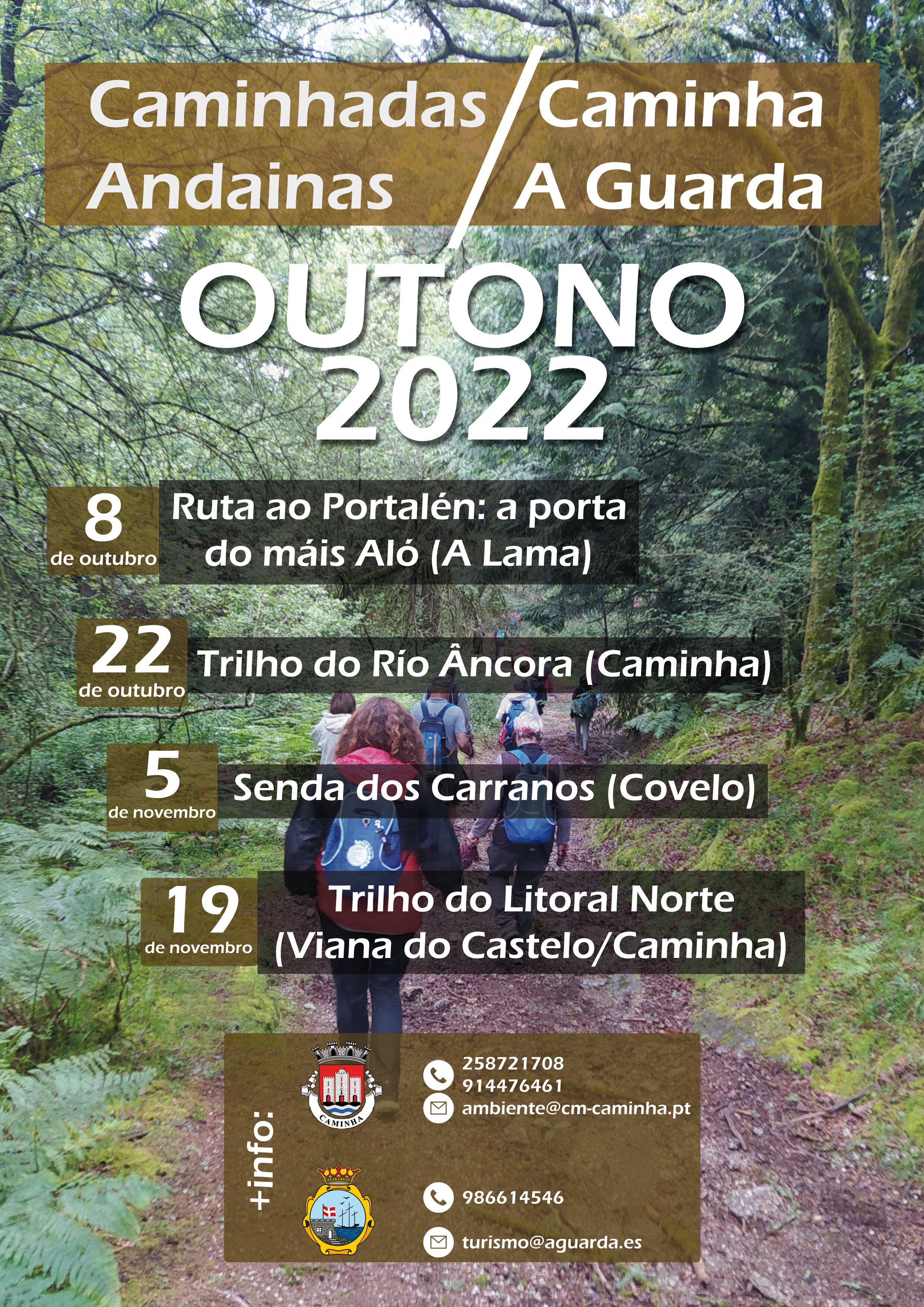 Calendario de las andainas que organizan este otoño A Guarda y Caminha