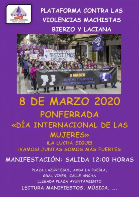 Cartel de la Plataforma contra las violencias machistas