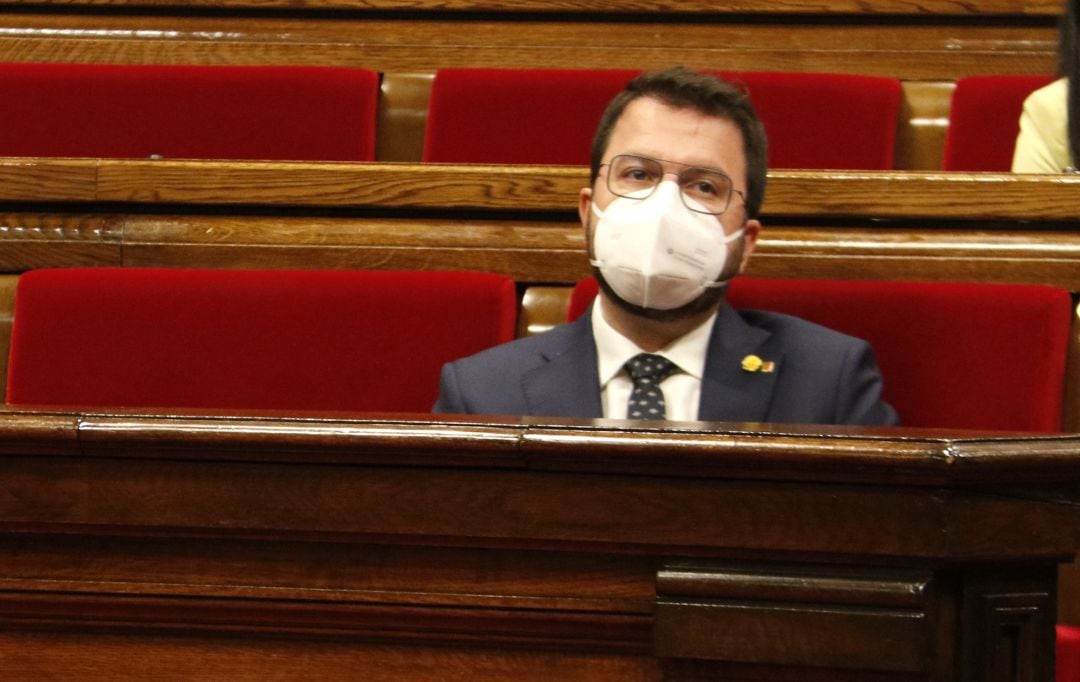 Pere Aragonès en el último pleno del Parlament de Catalunya