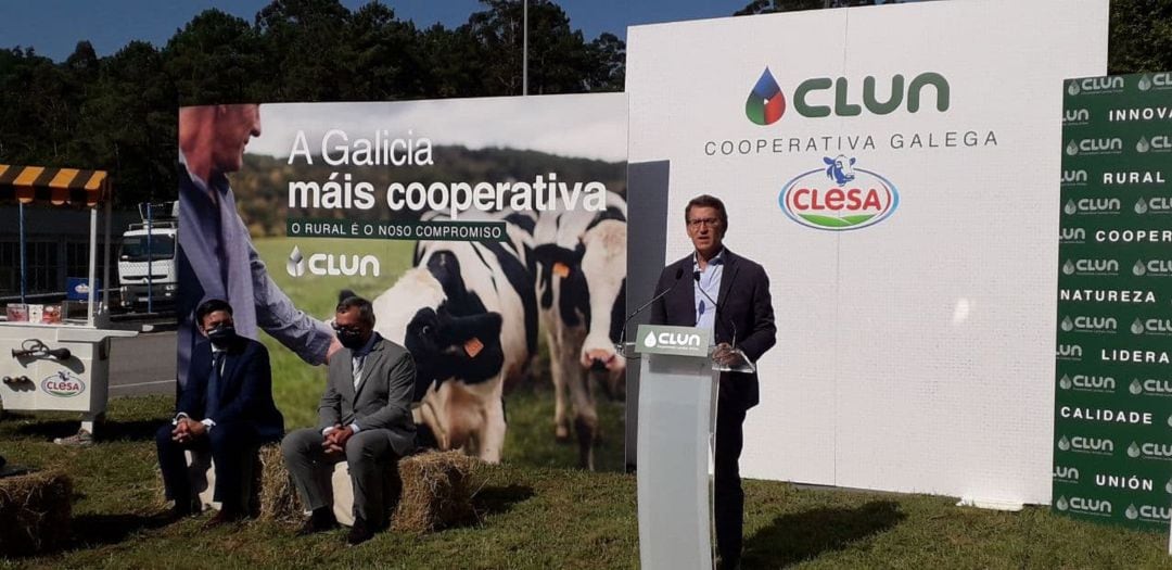 Alberto Núñez Feijóo en la visita a la fábrica de Clesa