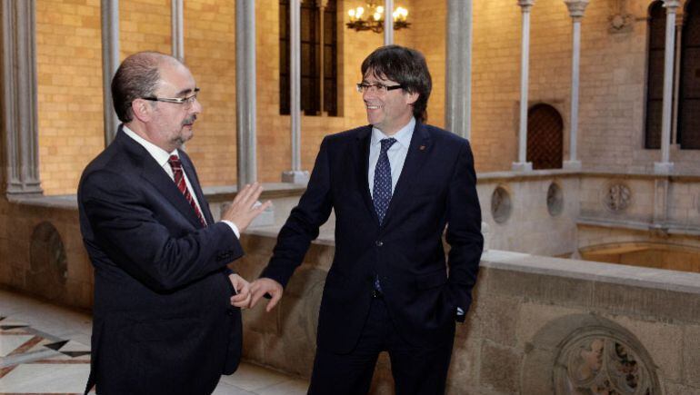 Javier Lambán y Carles Puigdemont 