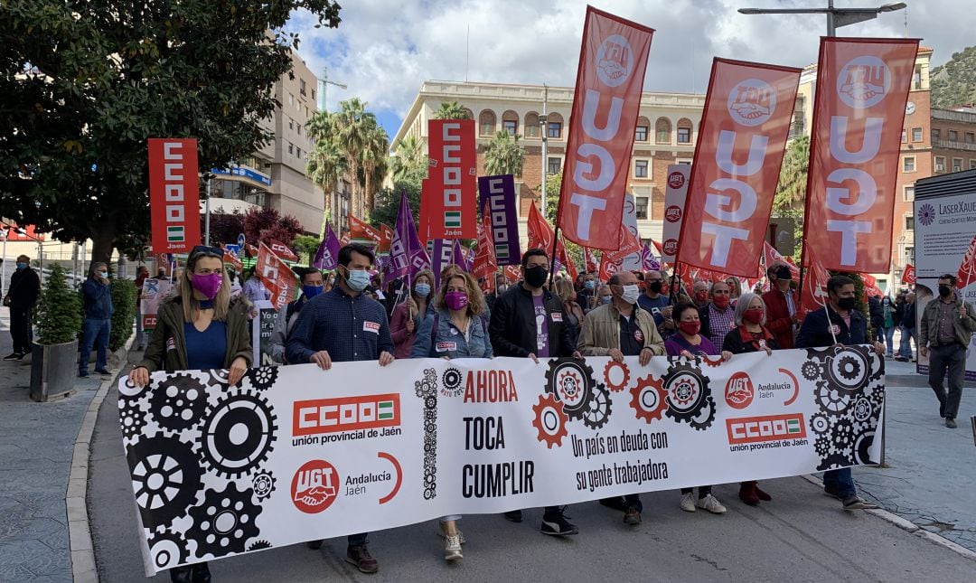 Cabecera de la manifestación del 1º de Mayo.