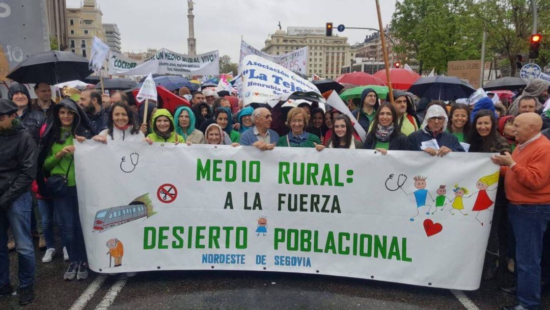 Vecinos del Nordeste participaron en la manifestación &#039;La revuelta de la España vaciada&#039; en Madrid.