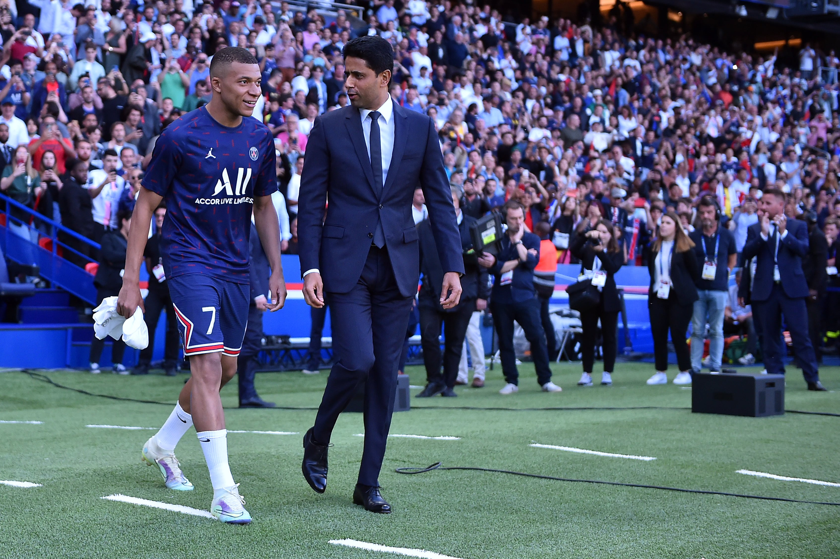 Kylian Mbappé con Al Khelaïfi