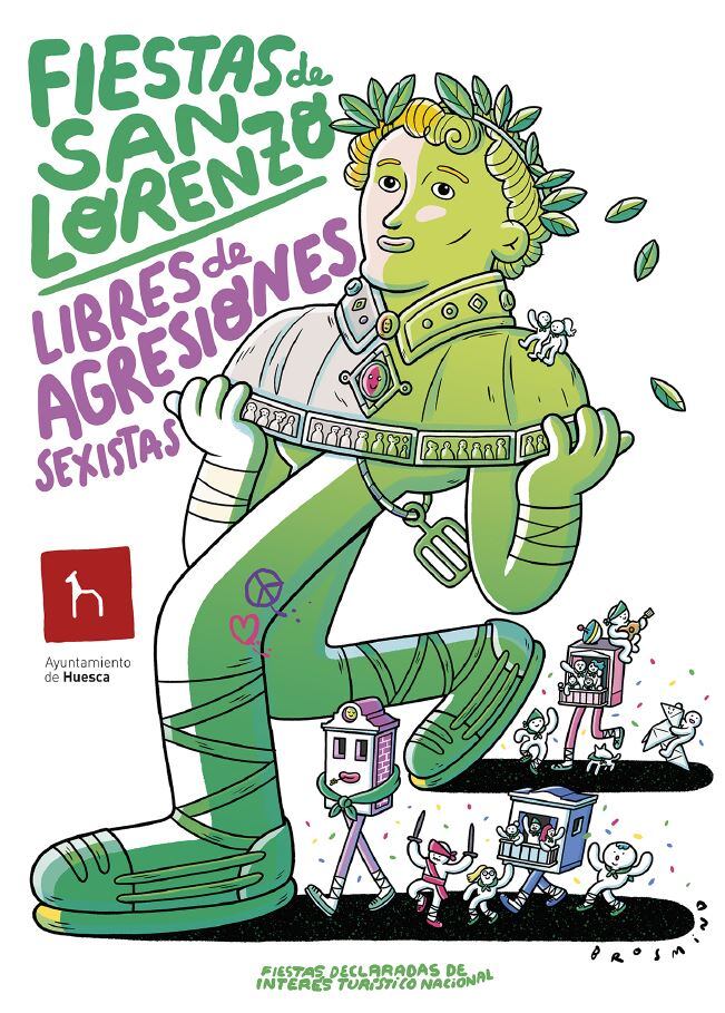 El cartel de San Lorenzo tiene una versión que proclama las fiestas como libre de agresiones sexistas