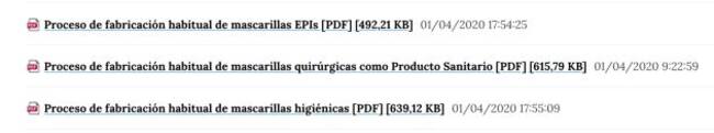 Guías para la fabricación de mascarillas