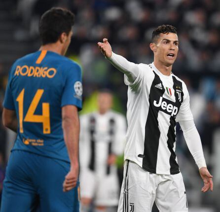 Cristiano, en el partido de Turín ante el Atlético.