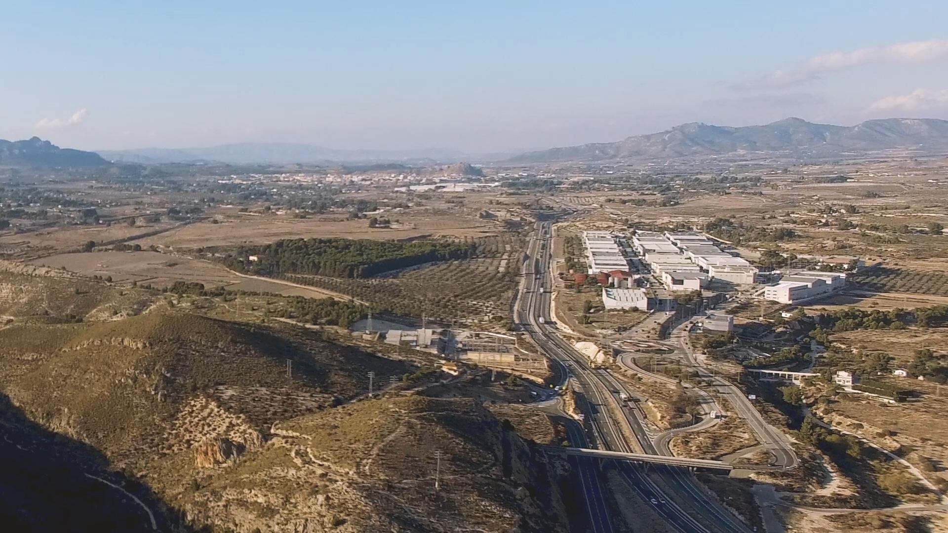 Vista aérea de la zona industria de Petrer