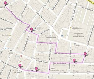 <b>El recorrido de Ana Mas </b> 1. MUSEO ROMÁNTICO DE MADRID Calle San Mateo, 13 a pocos pasos del metro de Tribunal 2. ECO-MANÍA Dirección: Calle Belén, 4 3. VÁLGAME DIOS Calle Augusto Figueroa, 43 4. ZAPATERÍA UNISA Calle de Augusto Figueroa, 35 5. SANTA MARÍA NOVELLA Calle del Almirante, 16