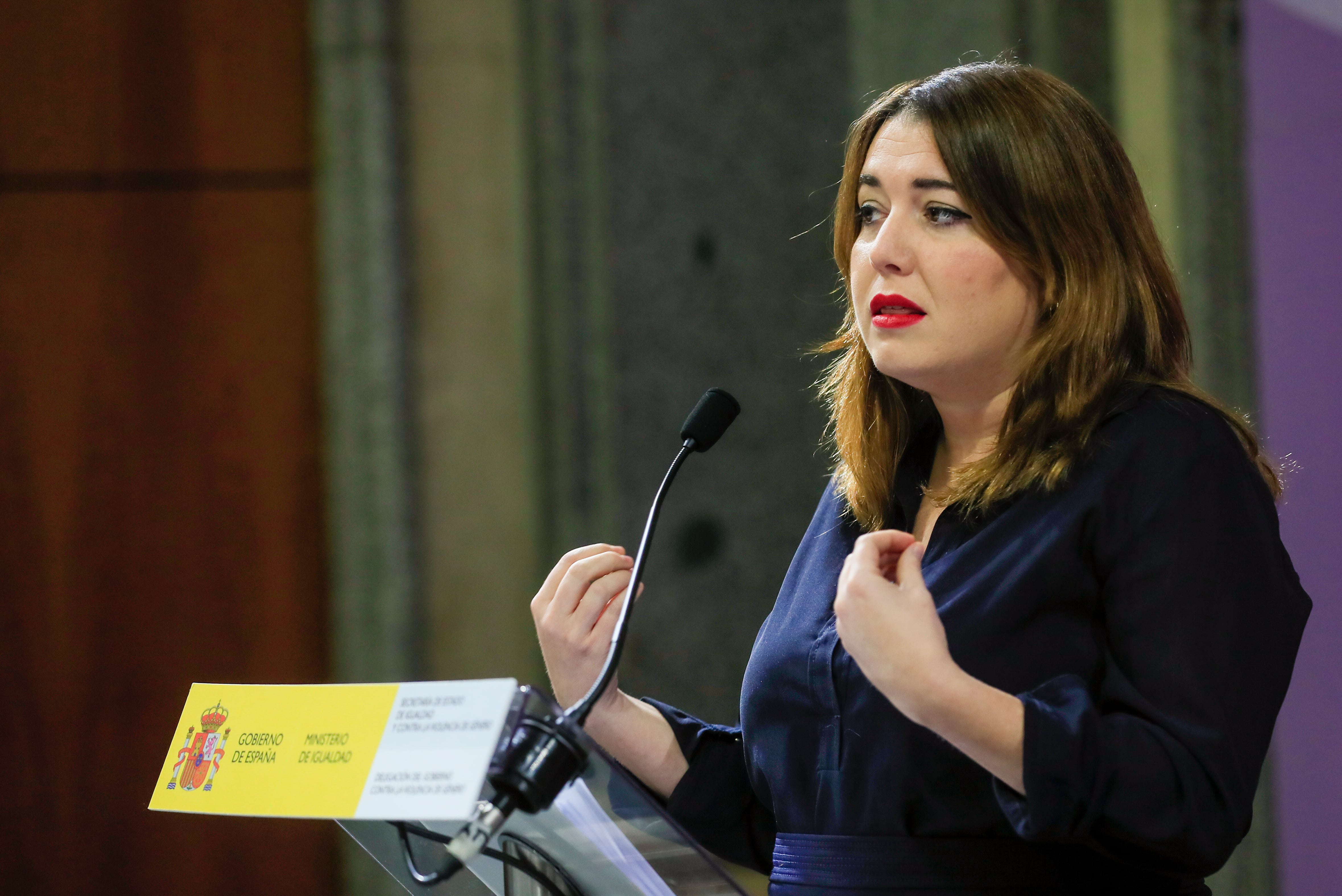 La secretaria de Estado de Igualdad, Ángela Rodríguez, comparece este miércoles tras la reunión del primer comité de crisis convocado ante el repunte de asesinatos machistas del mes de diciembre