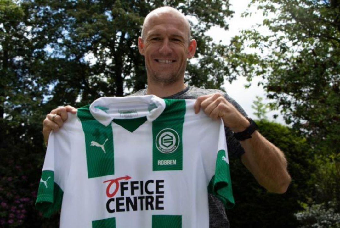 Robben con la camiseta del Groningen