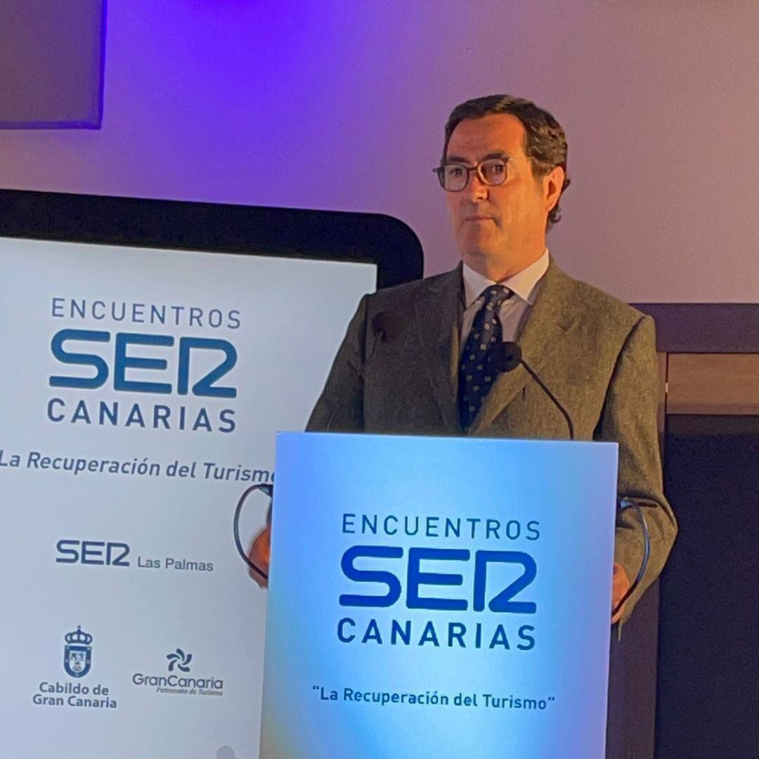 El presidente de la CEOE, Antonio Garamendi, en el encuentro SER Canarias.