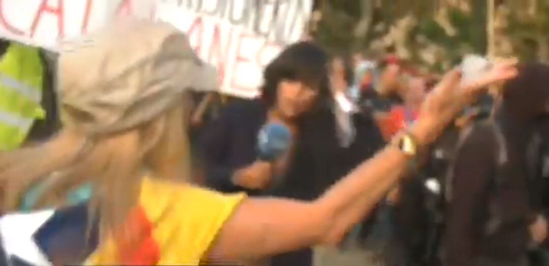 Una periodista de TVE, agredida durante los actos de la Diada