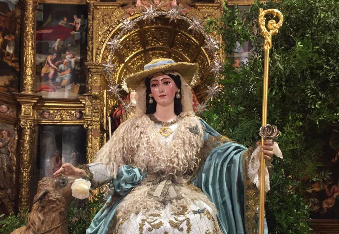 La Divina Pastora de Triana durante sus cultos celebrados días atrás en Santa Ana