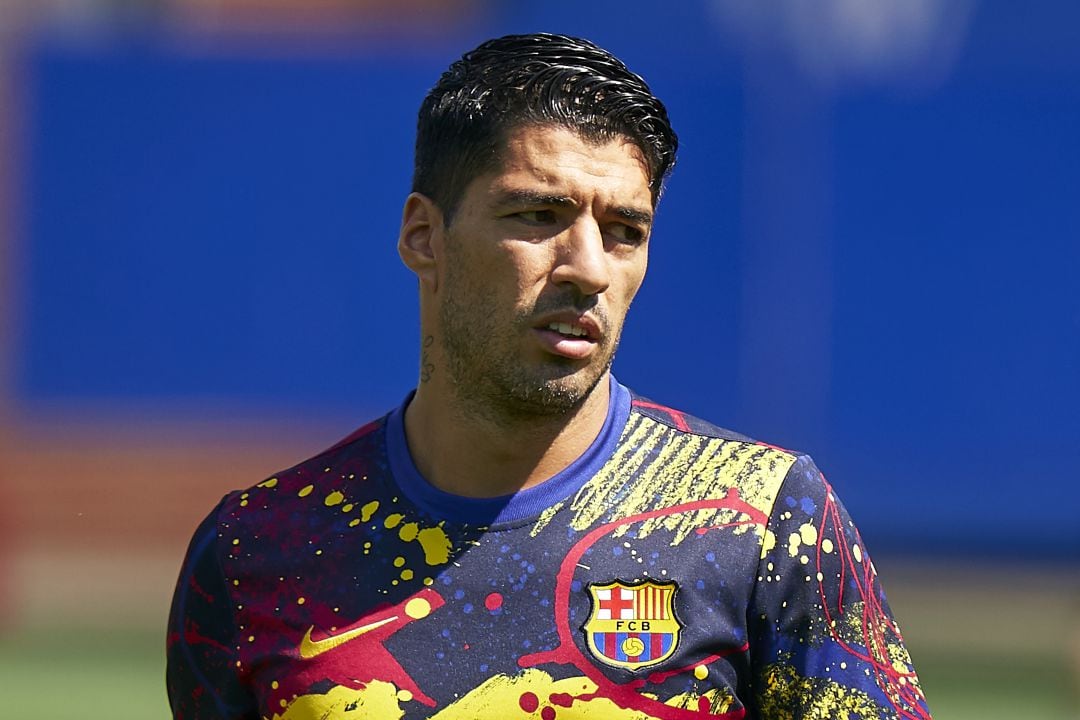 Luis Suárez, durante una sesión de entrenamientos con el FC Barcelona. 