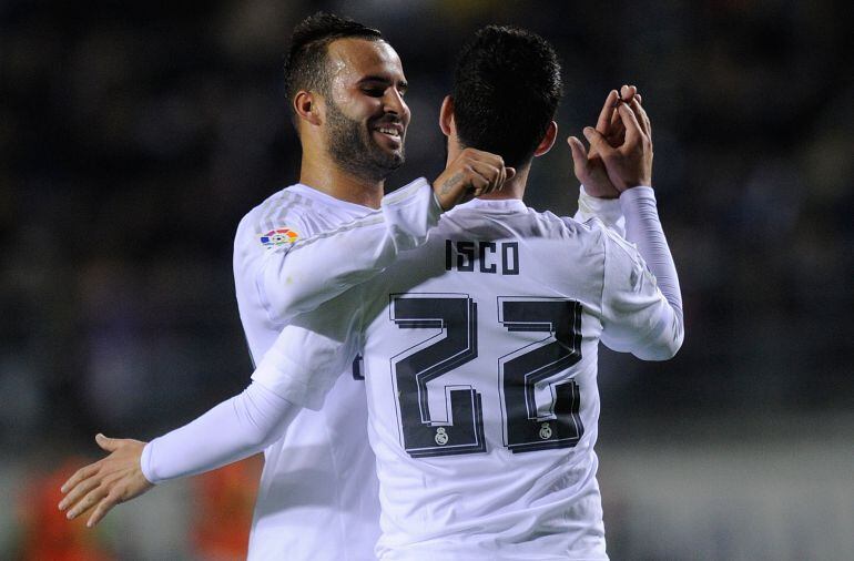 Isco celebra con Jesé la victoria 