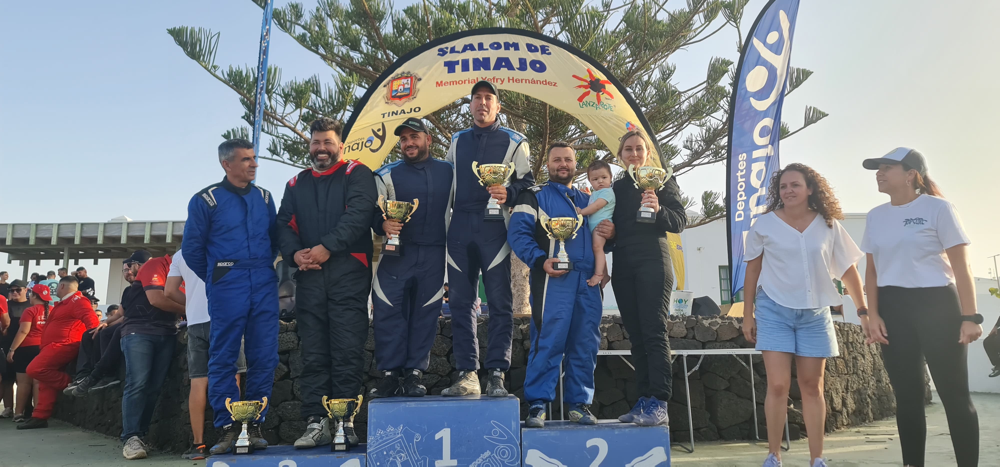 Podio final de Turismos en el Slalom de Tinajo.