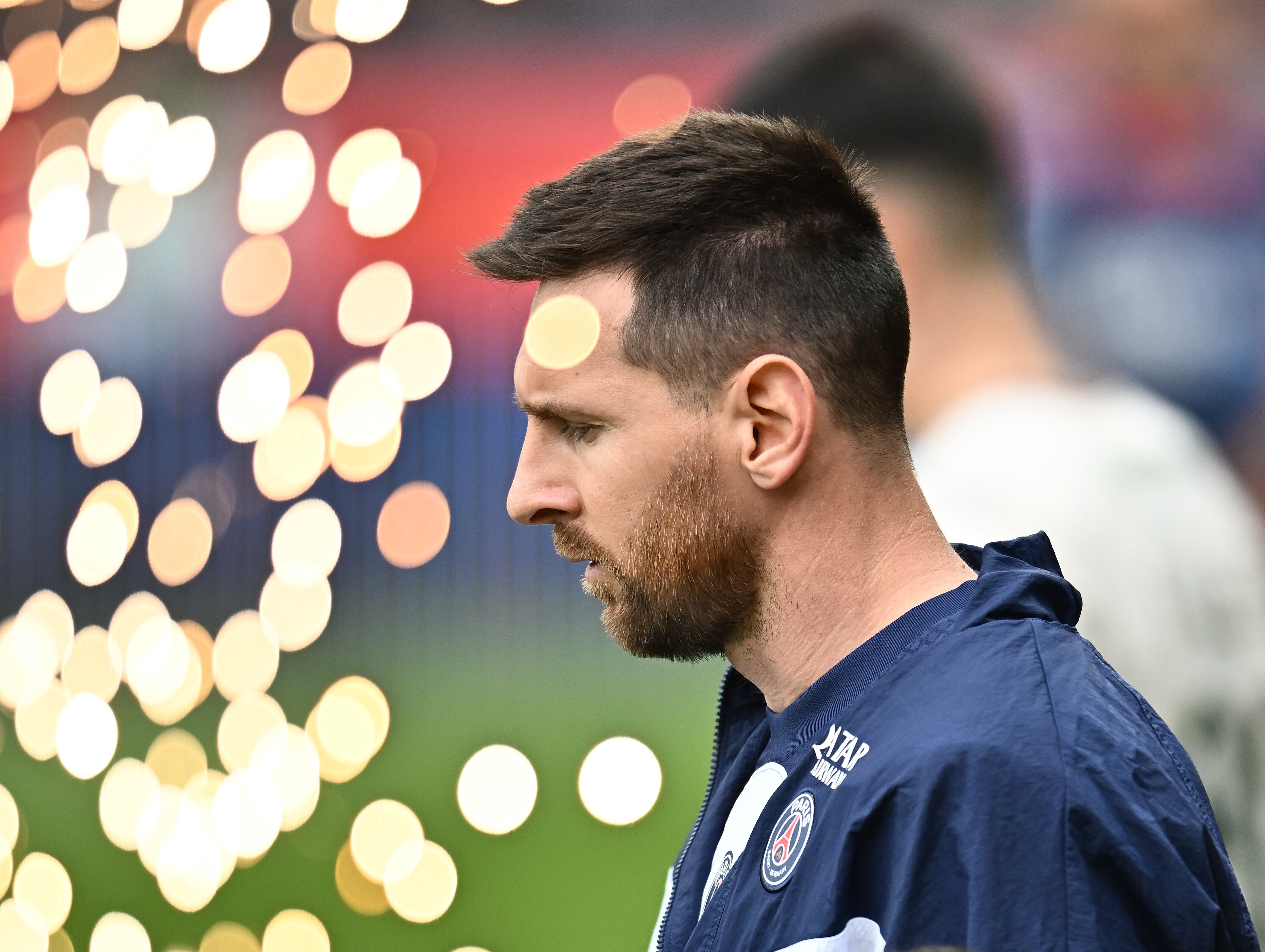 Messi durante el partido ante el Lorient.