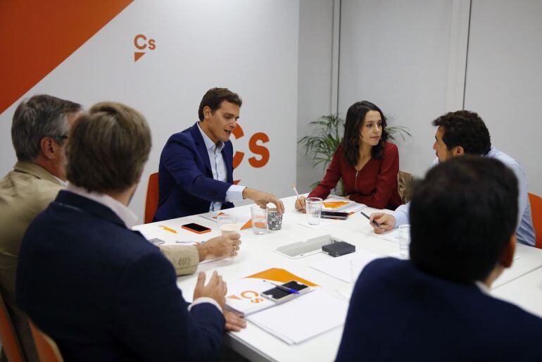 GRA162. MADRID, 04092017.- El presidente de Ciudadanos, Albert Rivera 3i, preside la reunión de la Ejecutiva de Ciudadanos. EFEJ.P.Gandul