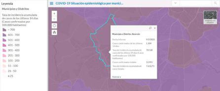 Incidencia acumulada en Alcorcón a 9 de febrero de 2021