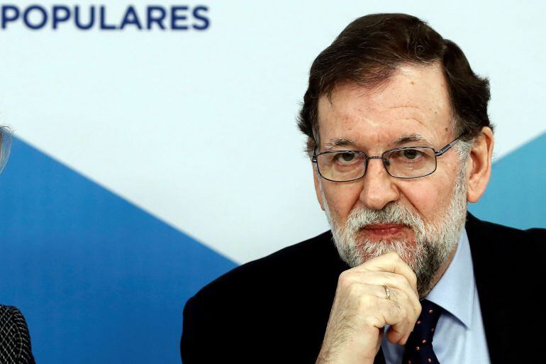 El presidente del gobierno Mariano Rajoy, durante la reunión del Comité Ejecutivo Nacional del PP que va a preparar la convención nacional. 