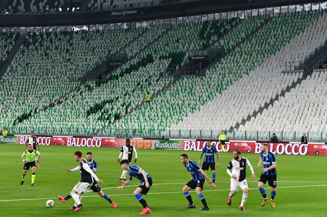 El partido a puerta cerrada disputado a principios de marzo entre la Juventus y el Inter de Milán.