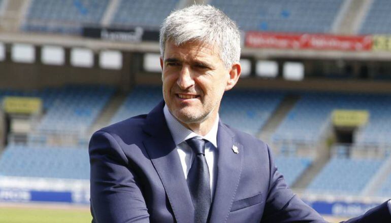 Olabe durante su presentación como director de fútbol