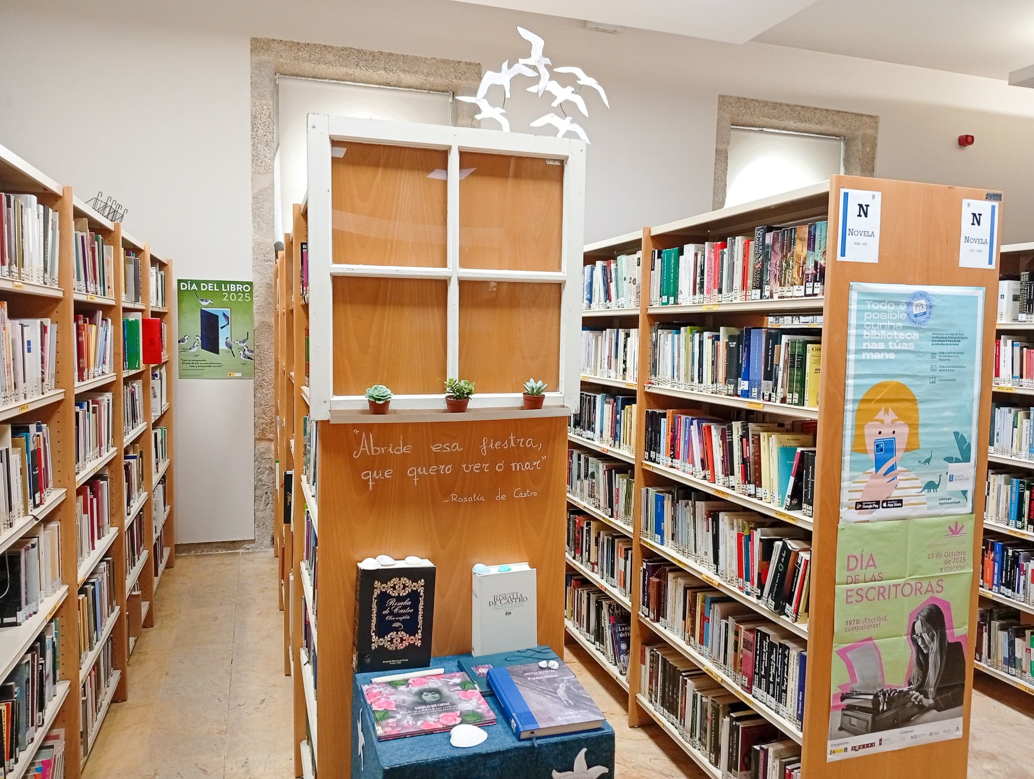 Rincón dedicado a Rosalía de Castro en la Biblioteca Municipal de Tui