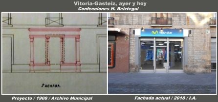 Plano y foto de la ubicación de la tienda de confecciones