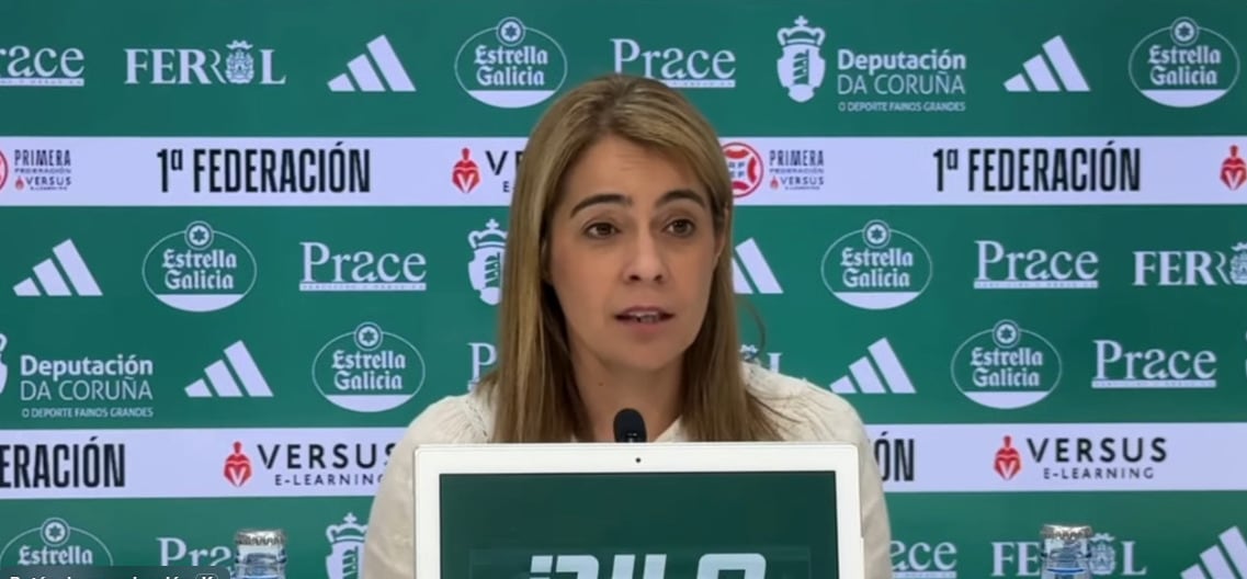 Cristina Valiño, en su comparecencia de este viernes (imagen: Racing Club Ferrol)