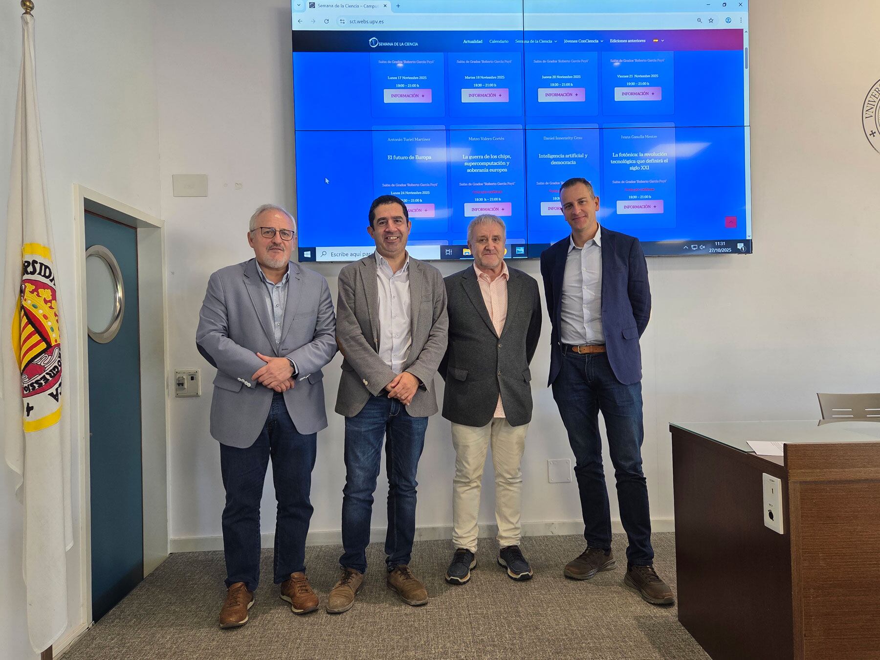 Pau Bernabeu, Toni Francés, Vicente Díez y Alberto Belda, en la presentación de esta actividad