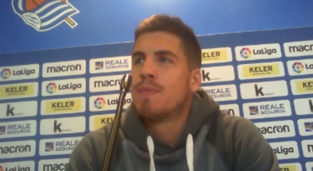 Zubeldia durante un momento de su comparecencia en Zubieta