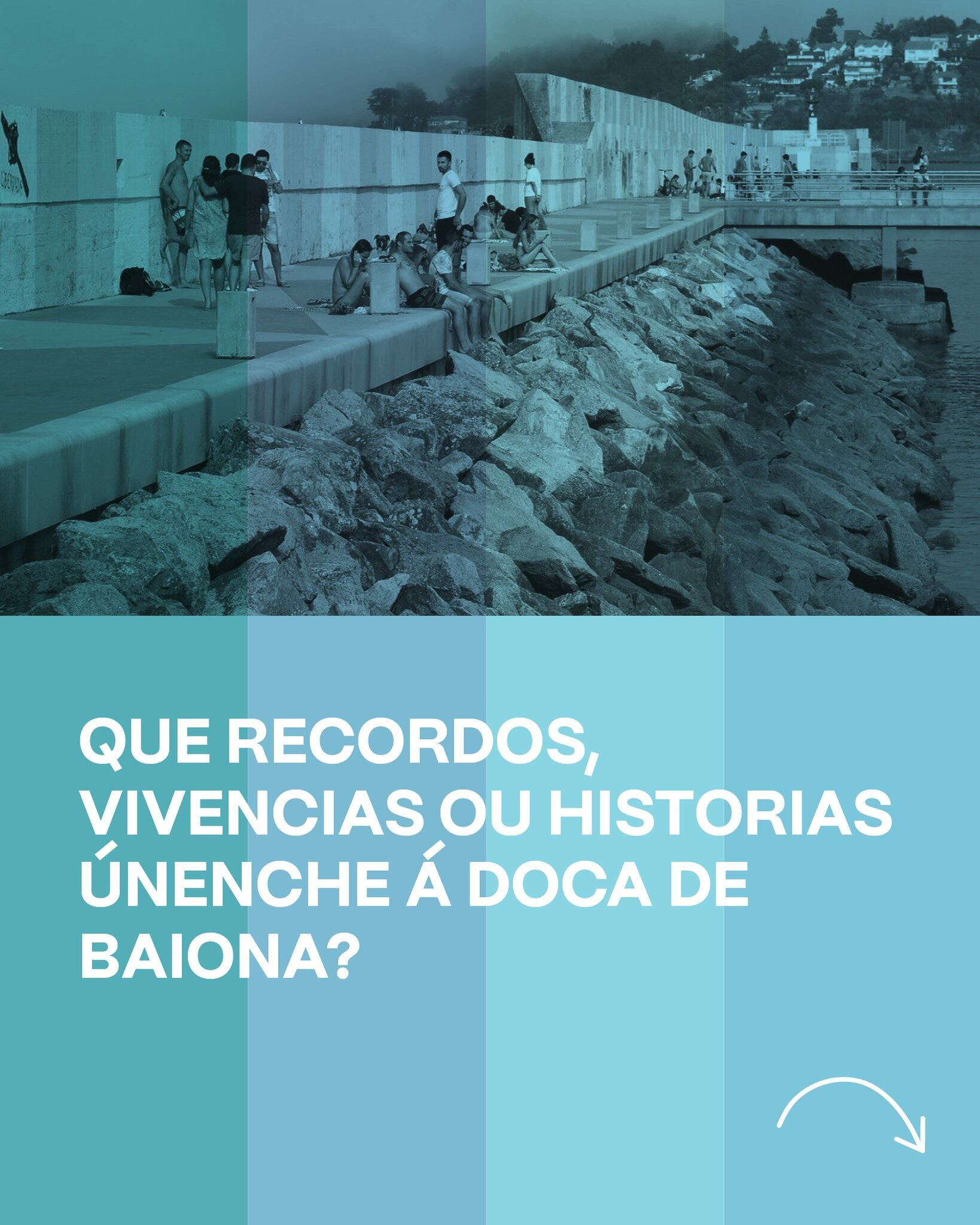 Cartel de la sesión abierta por el proceso participativo en el espigón de A Dona