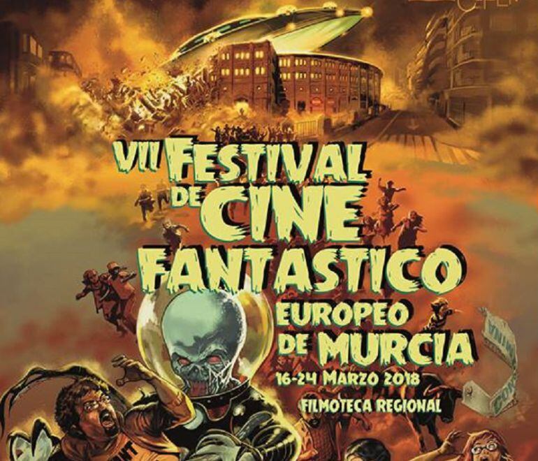 Detalle del cartel anunciador del Festival de Cine Fantástico Europeo de Murcia.