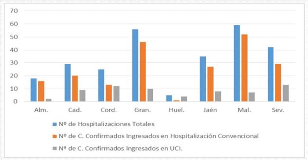 Grafico contagios por Covid-19 en Andalucía
