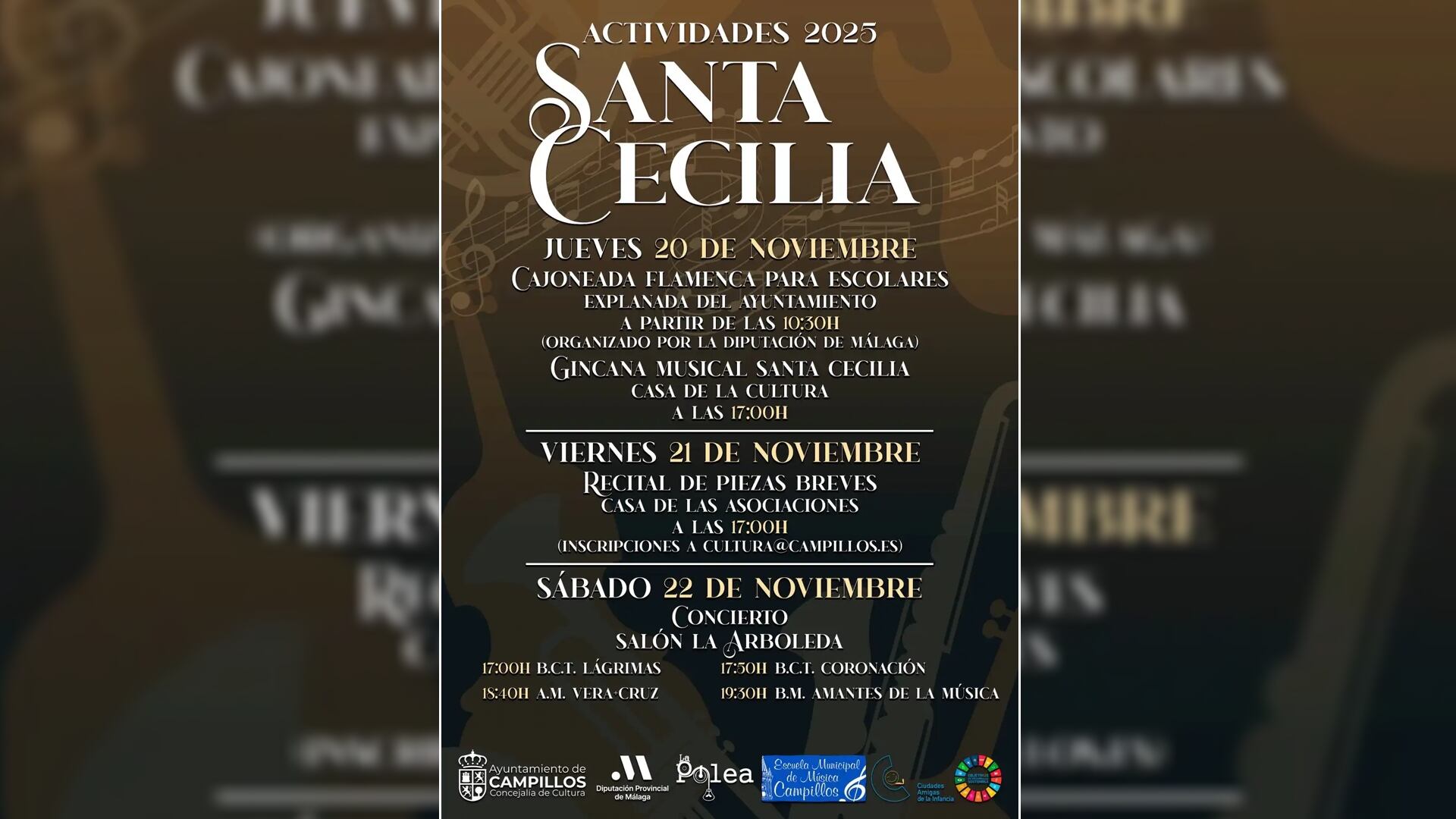 Cartel de Santa Cecilia en Campillos