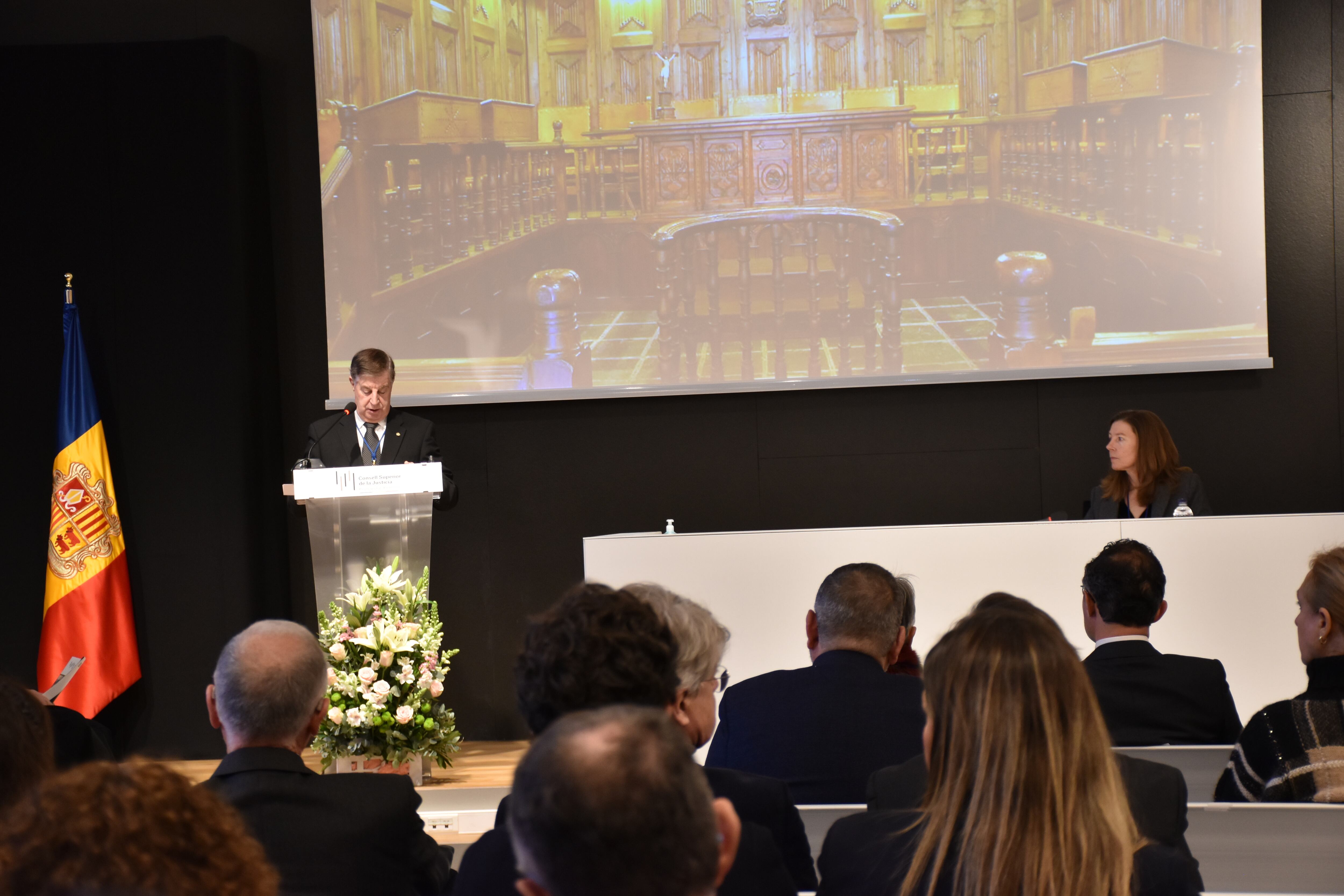 El president del CSJ, Enric Casadevall, durant el discurs d'Obertura de l'Any Judicial.