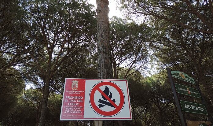 Prohibición de hacer fuego en el Pinar